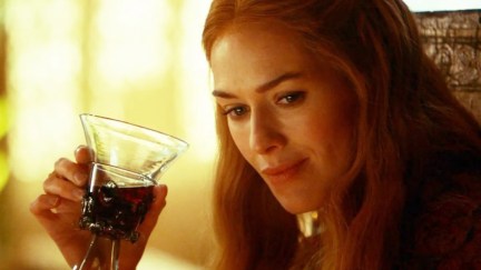 Cersei with a wine glass in 'Game of Thrones'