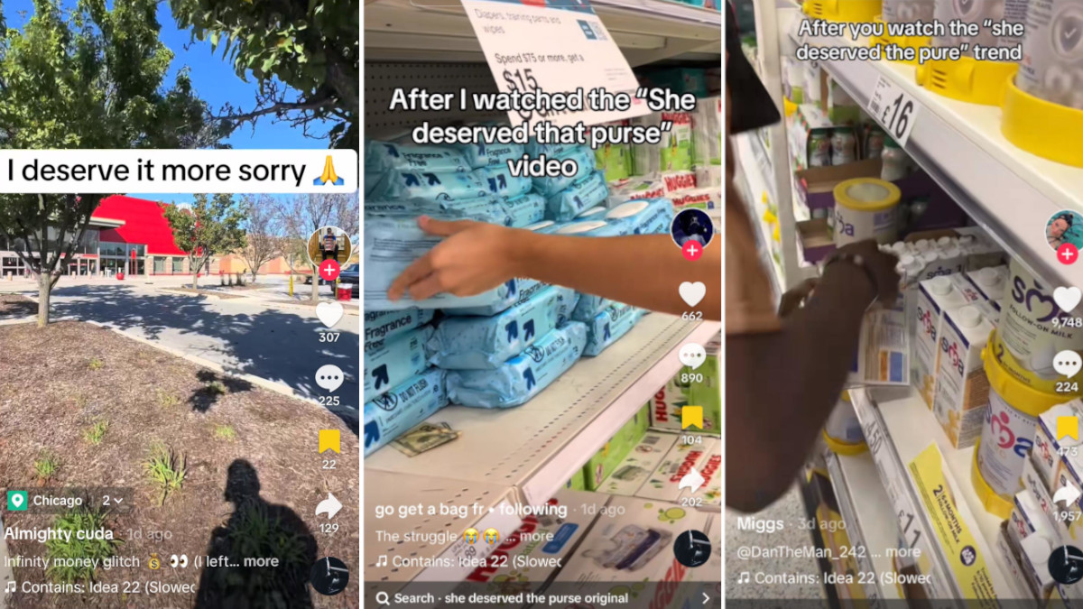 Men started a counter-trend to destroy the &lsquo;she deserved the purse&rsquo; TikTok movement