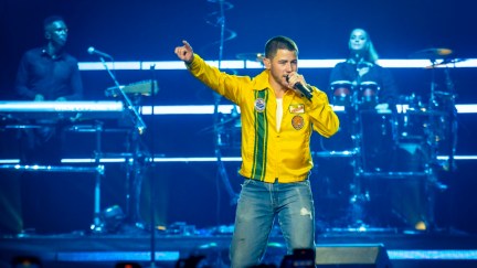 MILAN, ITALY - SEPTEMBER 24: Nick Jonas of Jonas Brothers performs at Forum di Assago on September 24, 2024 in Milan, Italy. (Photo by Francesco Prandoni/Getty Images)