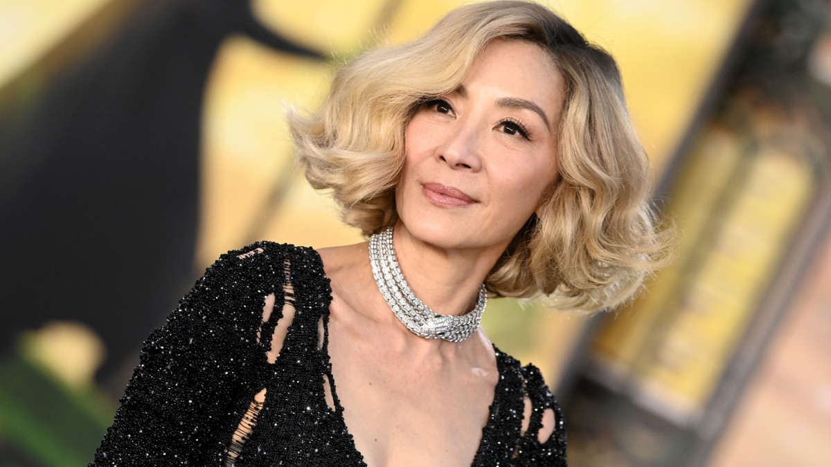 Michelle Yeoh poses at the Los Angeles premiere of Wicked