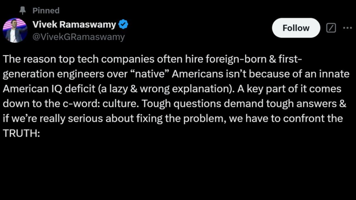 Vivek Ramaswamy draws online flak for saying that American culture ...
