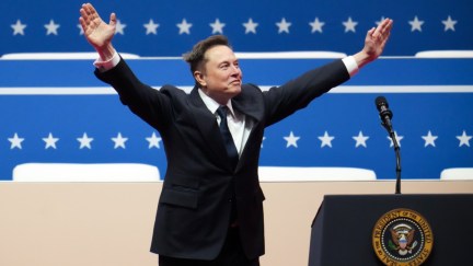 Elon Musk speaking at Donald Trump's inauguration