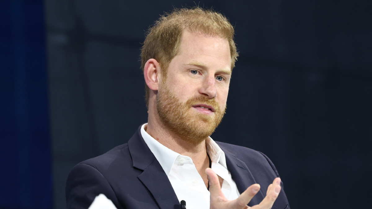 NEW YORK, NEW YORK - DECEMBER 04: Prince Harry, The Duke of Sussex, speaks during the New York Times annual DealBook summit at Jazz at Lincoln Center on December 04, 2024 in New York City. The NYT summit with Andrew Ross Sorkin returns with interviews on the main stage including Sam Altman, co-founder and C.E.O. of OpenAI, Jeff Bezos, founder and executive chairman of Amazon and owner of the Washington Post, former U.S. President Bill Clinton and Prince Harry, The Duke of Sussex, among others. The discussions will touch on topics such as business, politics and culture. (Photo by Michael M. Santiago/Getty Images)
