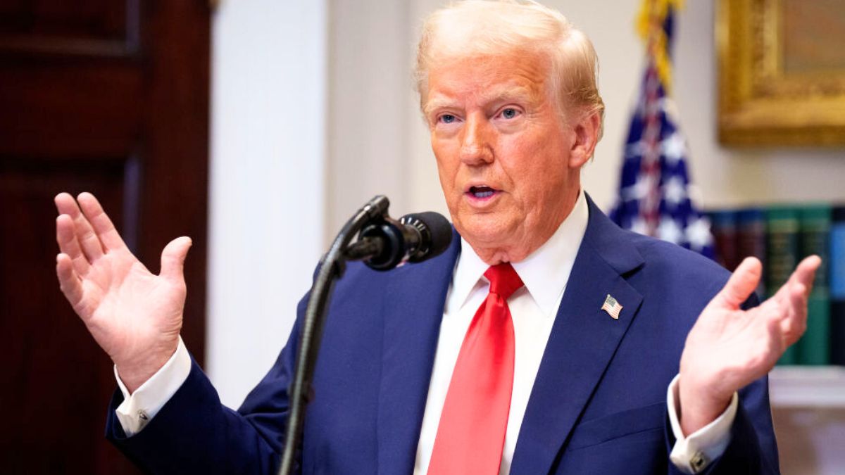 WASHINGTON, DC - JANUARY 21: U.S. President Donald Trump speaks during a news conference in the Roosevelt Room of the White House on January 21, 2025 in Washington, DC. Trump announced an investment in artificial intelligence (AI) infrastructure and took questions on a range of topics including his presidential pardons of Jan. 6 defendants, the war in Ukraine, cryptocurrencies and other topics. (Photo by Andrew Harnik/Getty Images)