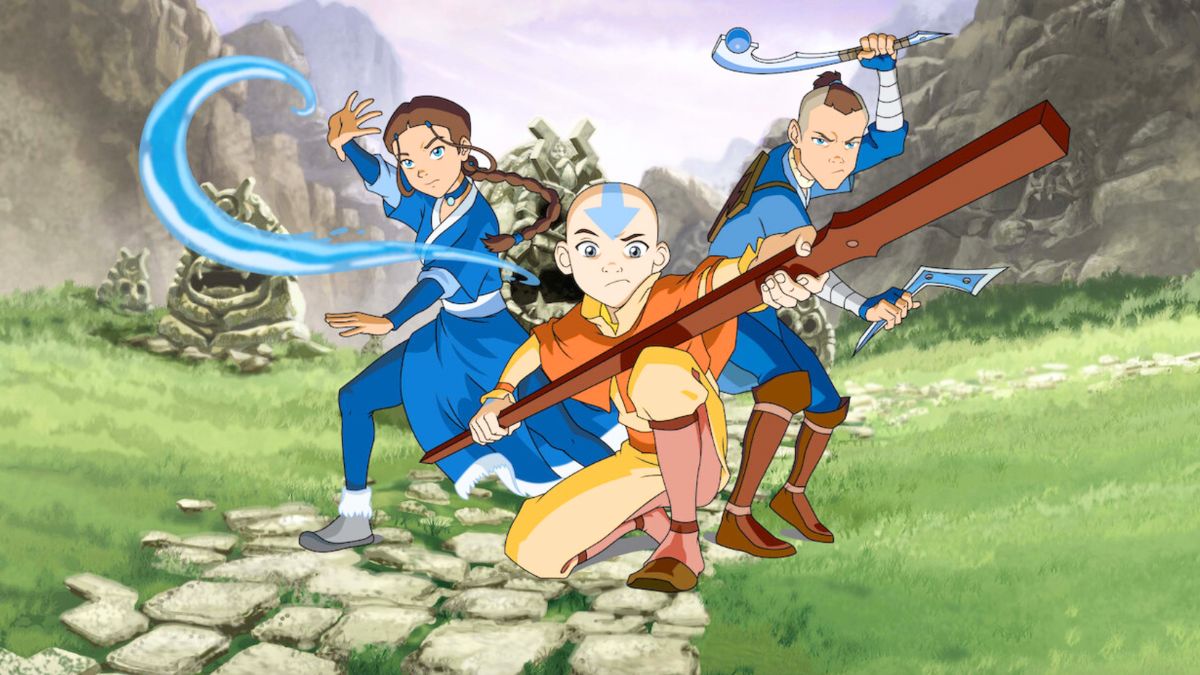 Aang, Katara, and Sokka in 'Avater: The Last Airbender'