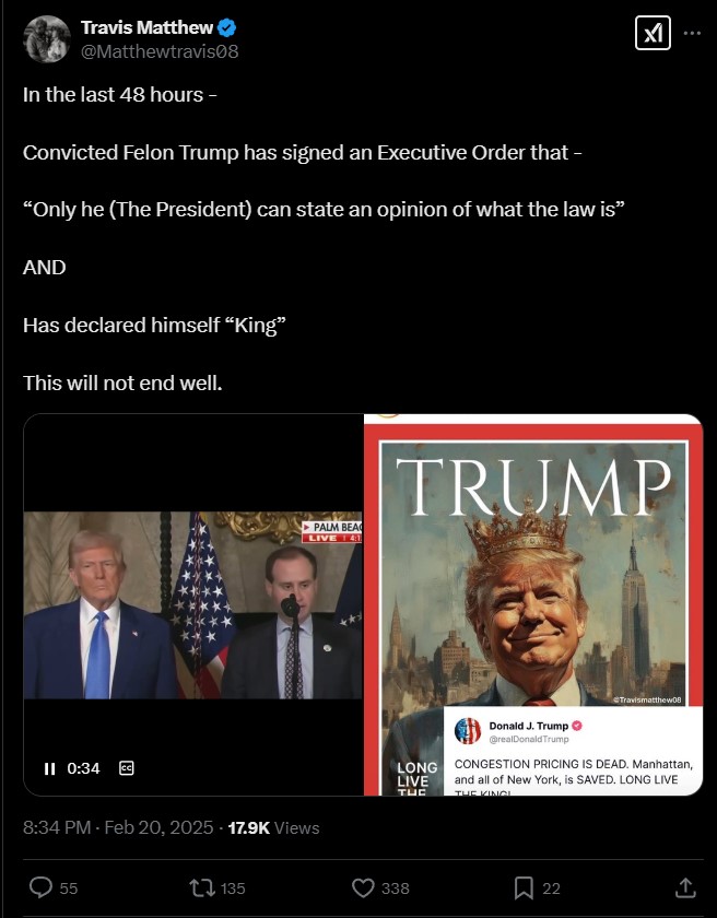 Donald Trump criticized for posing as a king as per a White House-released portrait