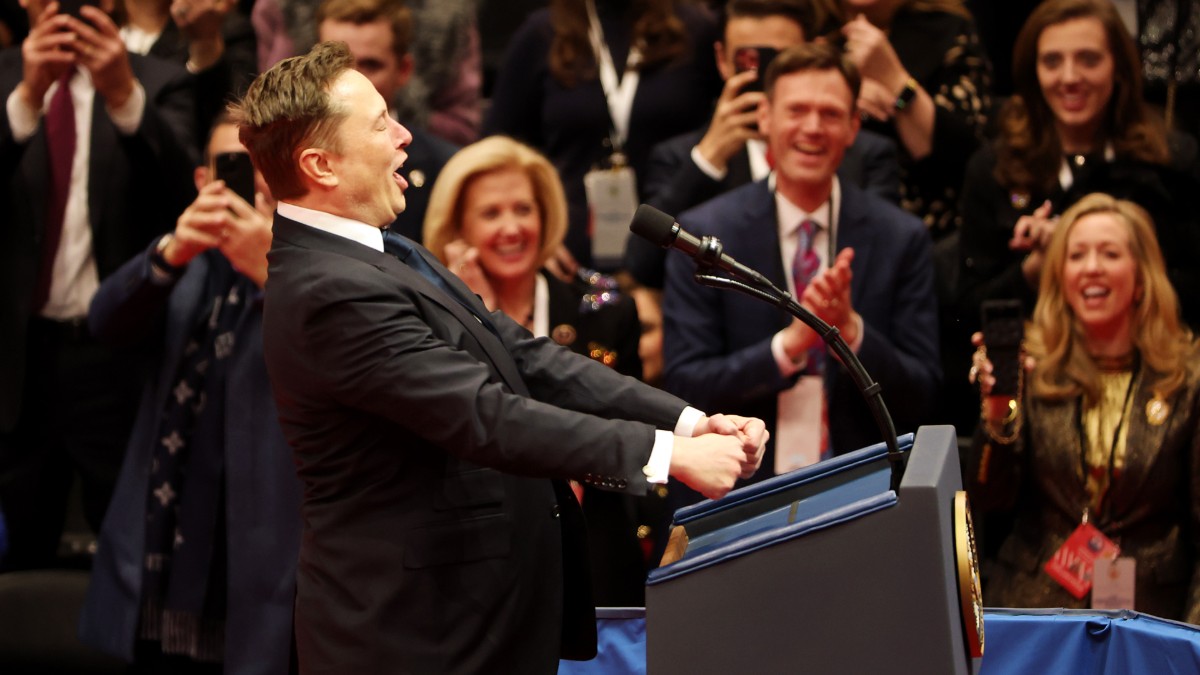 Elon Musk speaks at Donald Trump's inauguration ceremony