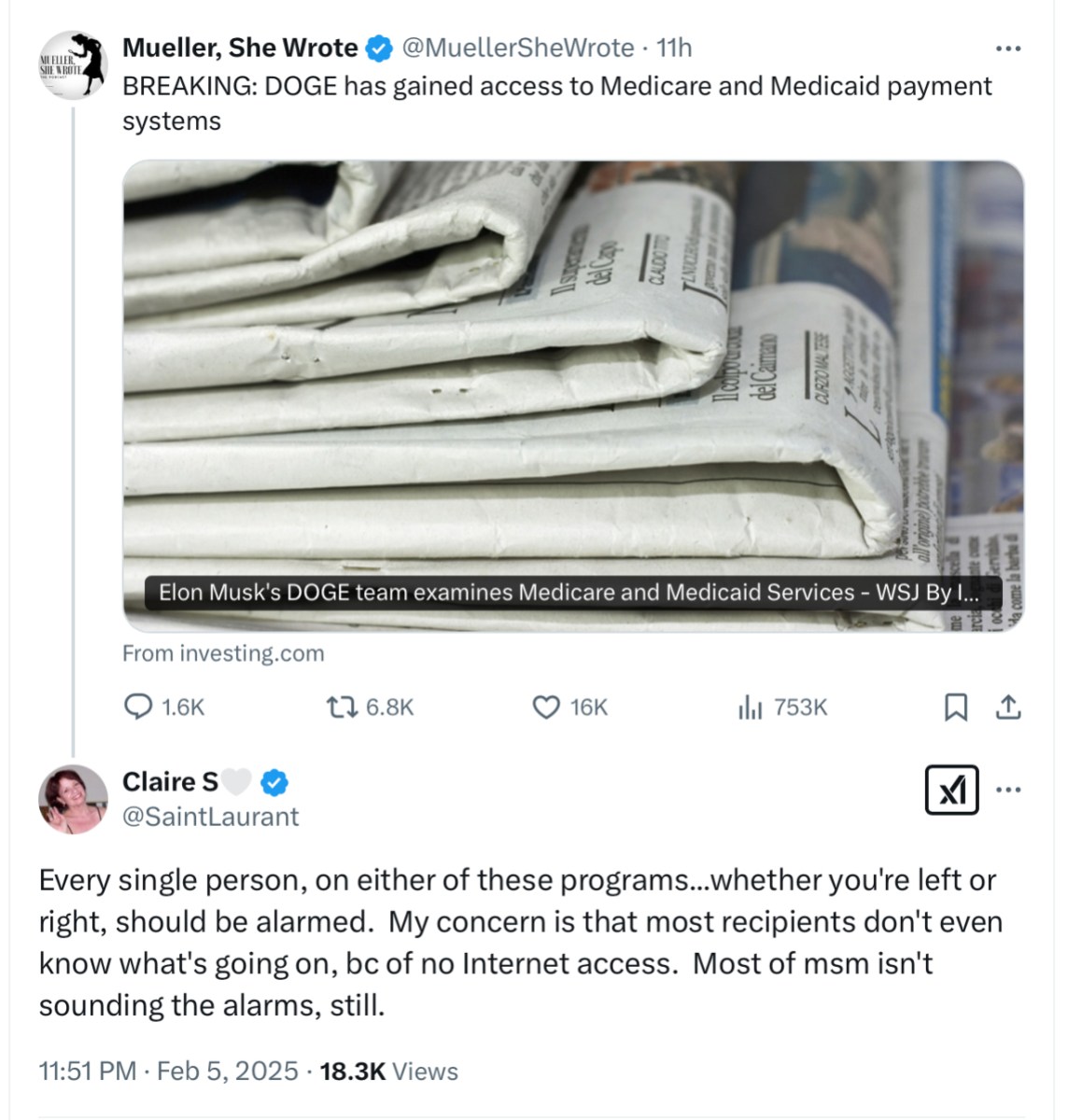 Elon Musk allegedly has access to Medicare and Medicaid systems