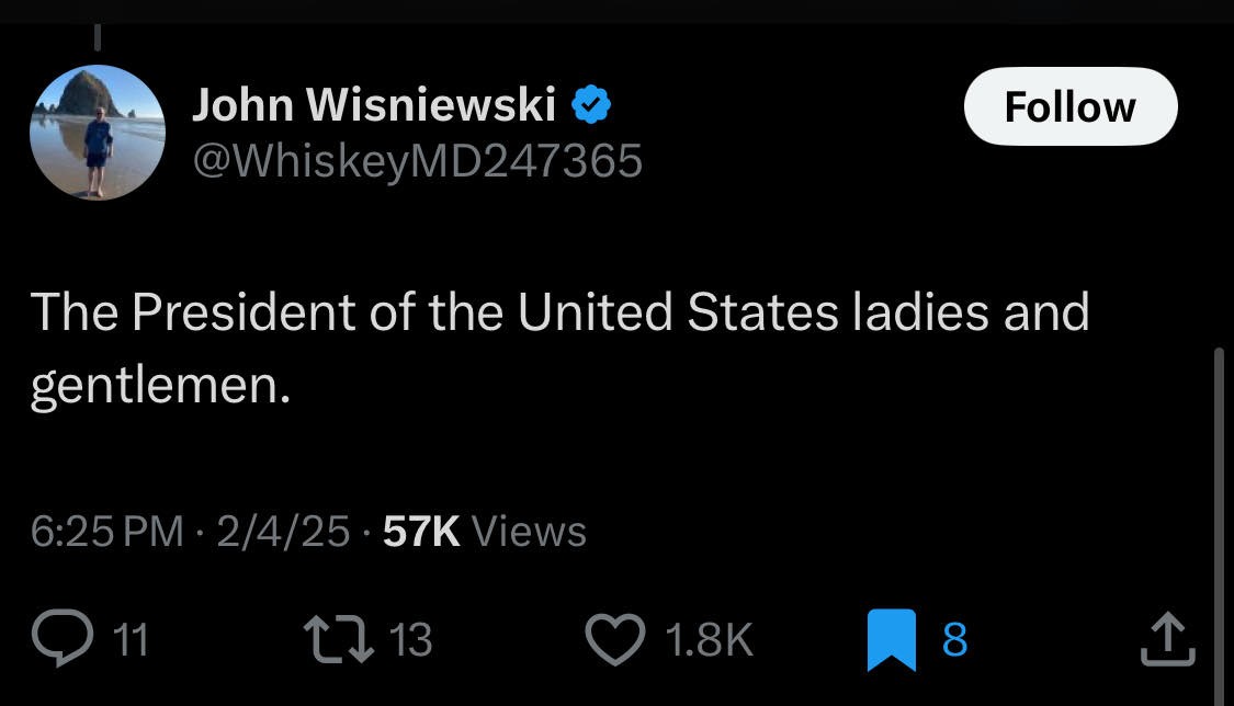 Tweet by John Wisniewski