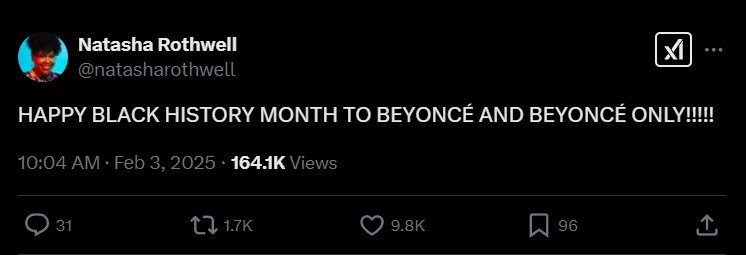 Natasha Rothwell greets Beyonce a happy birthday and celebrates Black History Month