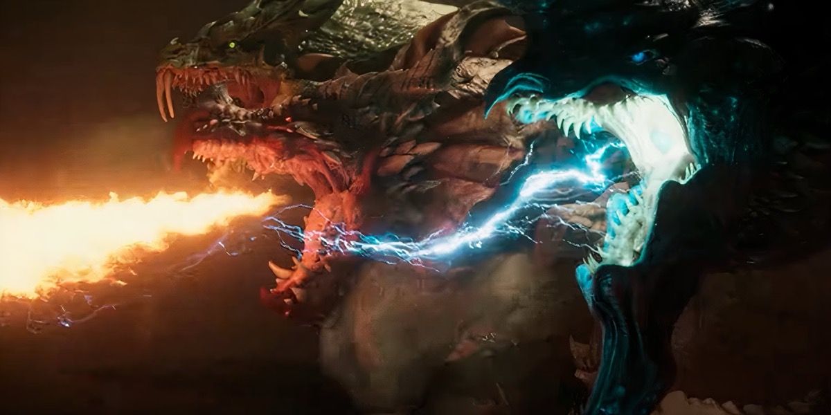 A multi-headed dragon spits out lightning and fire in "Secret Level"