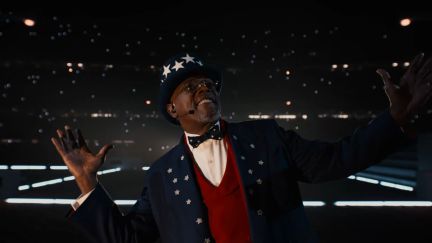 Samuel Jackson as Uncle Sam in Kendrick's Super Bowl Halftime performance