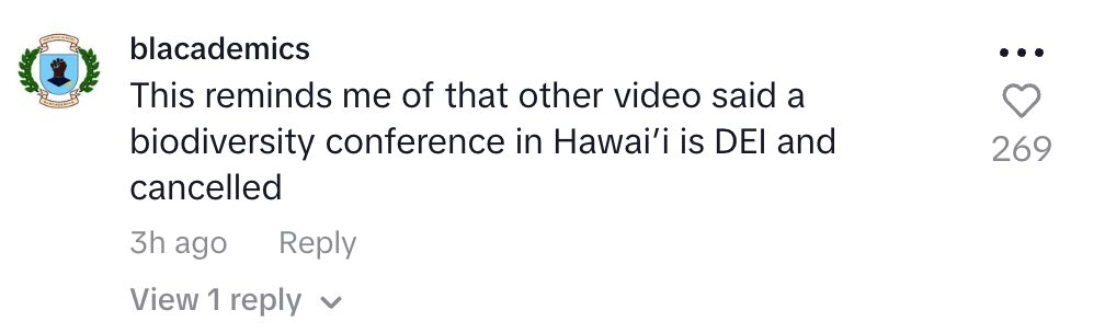 Screenshot of comments on Dr. Bonnie Groff's TikTok video