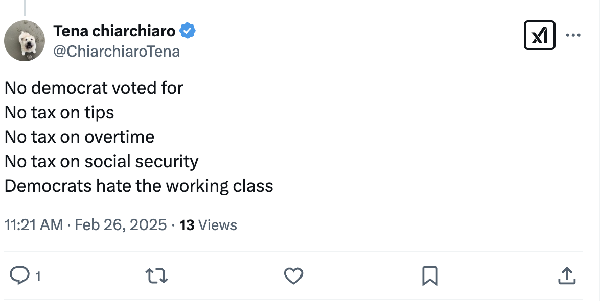 X posts on new GOP budget resolution