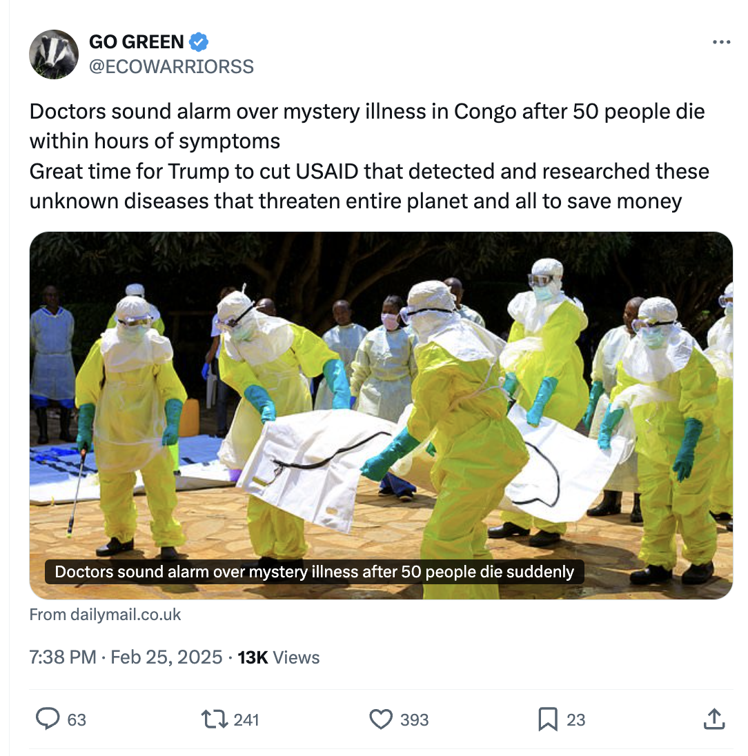 X post about Congo mystery illness
