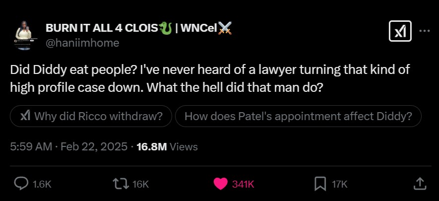 Social media wonders what Diddy's done after his legal counsel drops him