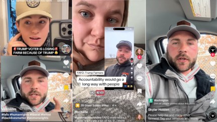 TikTok stills of the Skylar Holden farmer controversy