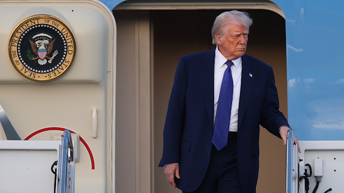 Trump walking off Air Force One