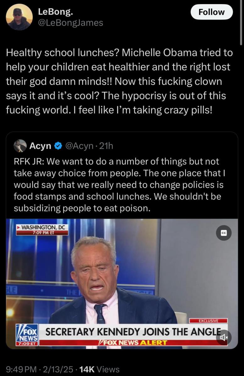 X post about Michelle Obama's health initatives