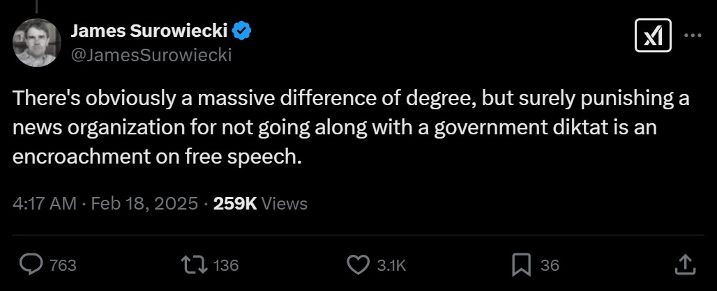 X user claims that White House is punishing the Associated Press