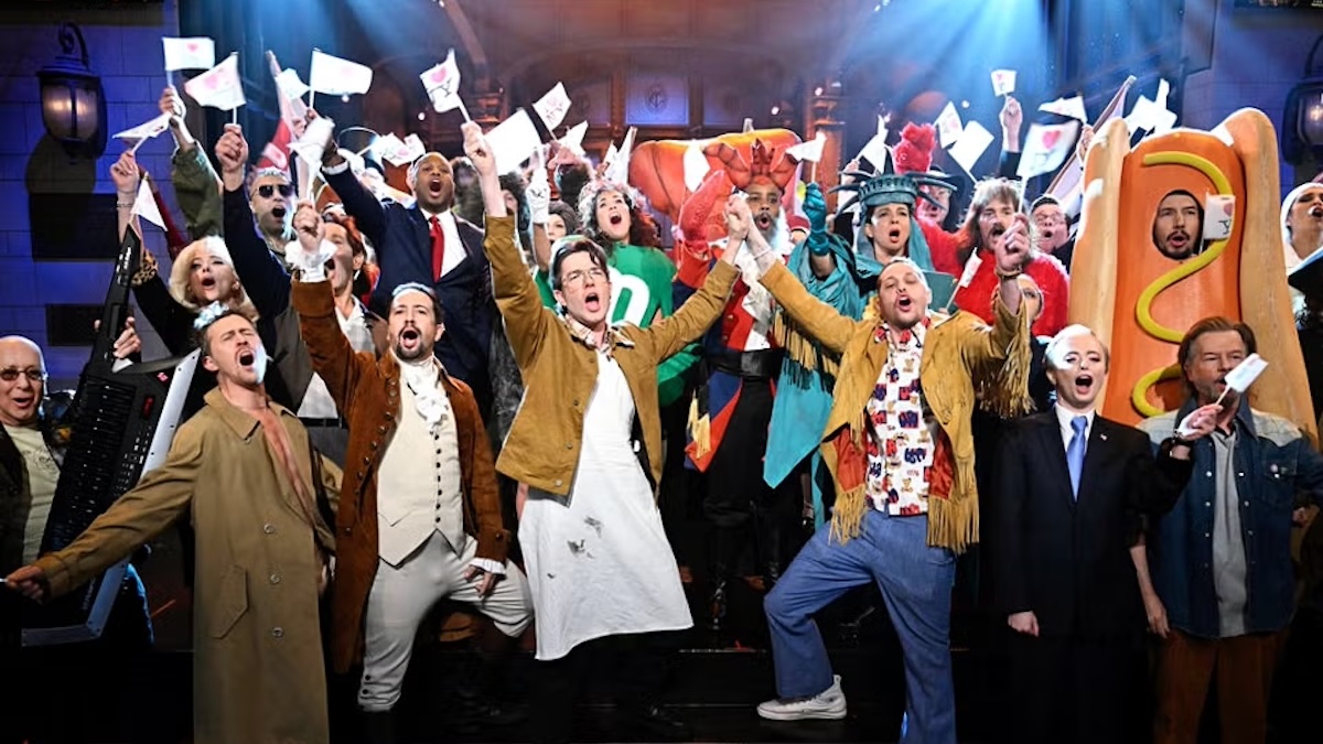 john mulaney and company at snl 50 on stage