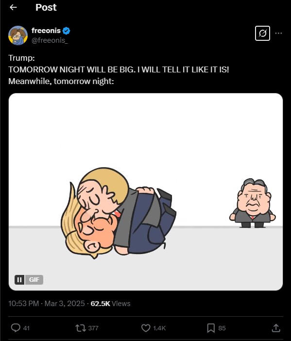 President Trump mocked through a gif over a special announcement post from Truth Social