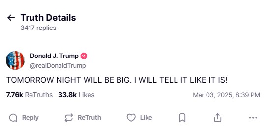 Donald Trump hints at "something big" to be announced on March 4
