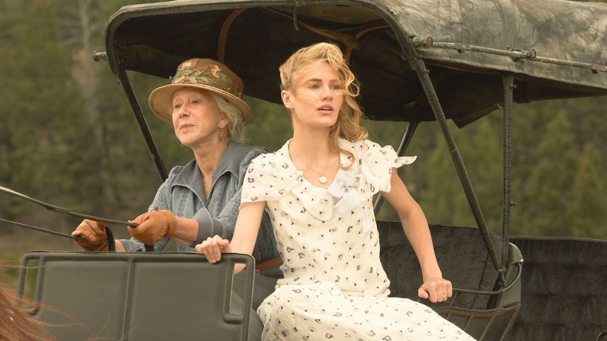 Cara Dutton and Elizabeth Strafford enjoy a wagon ride in '1923'