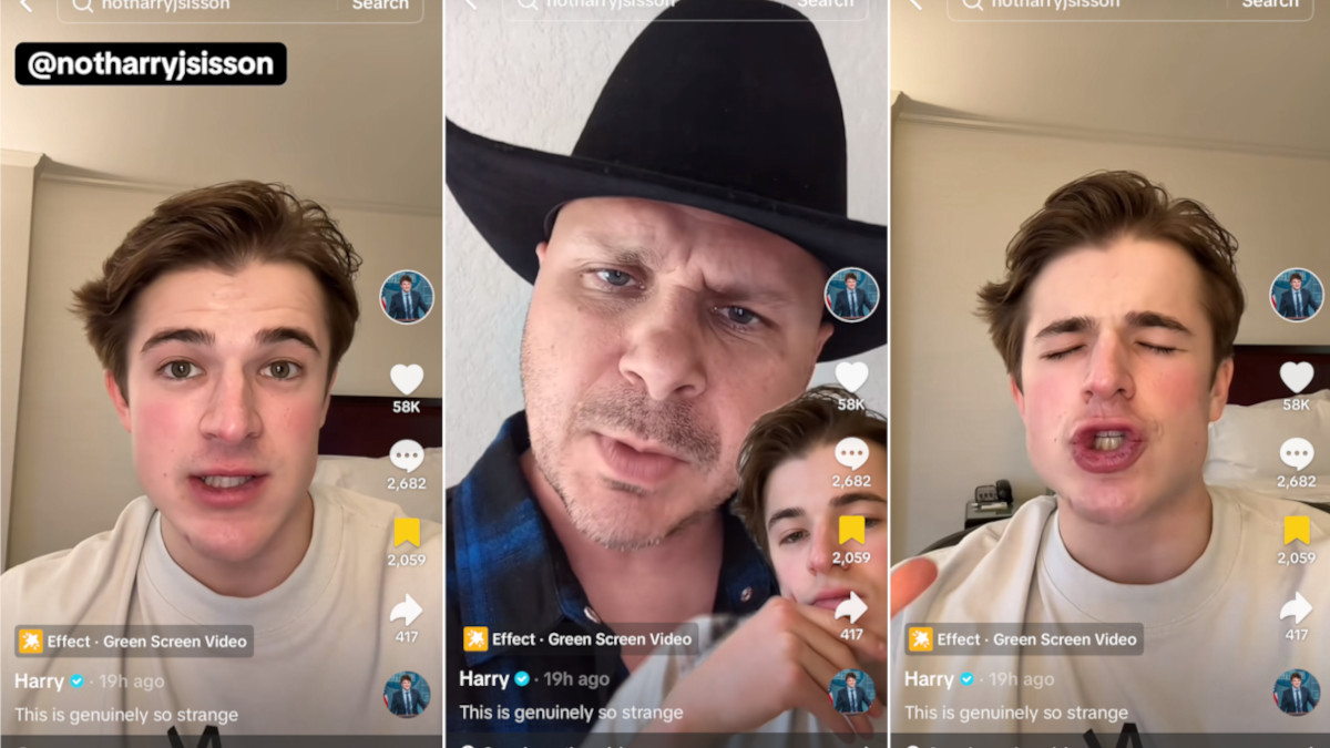 TikTok stills from Harry Sisson's account