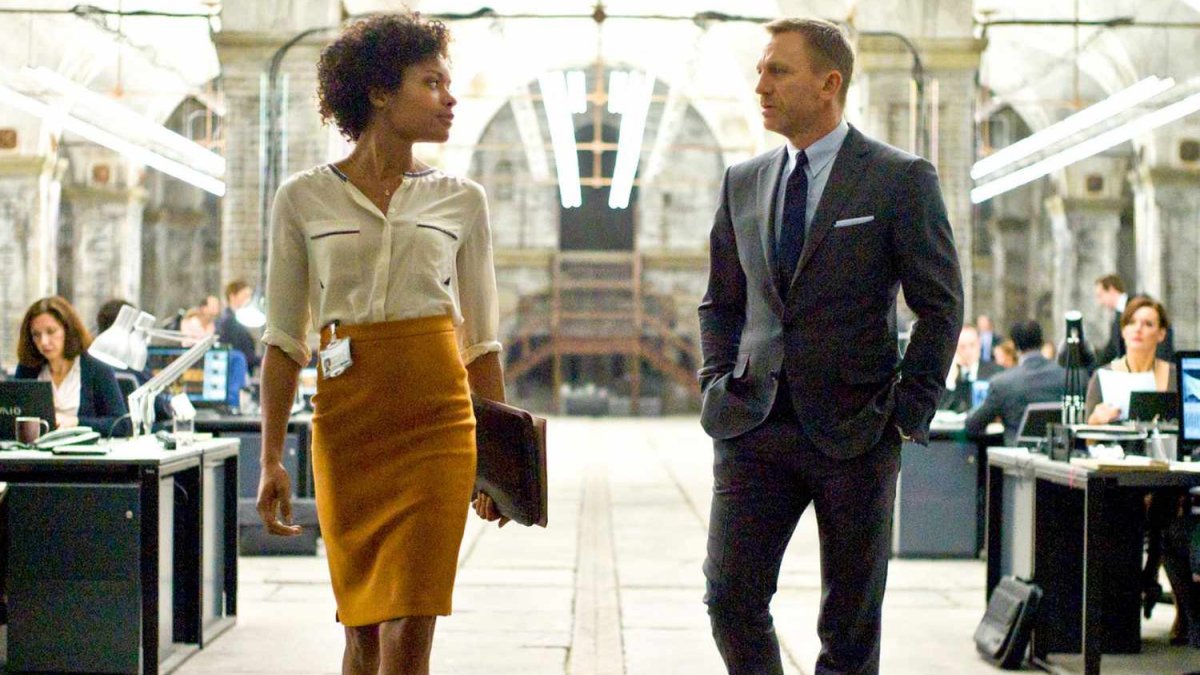 Naomie Harris as Moneypenny and Daniel Craig as James Bond