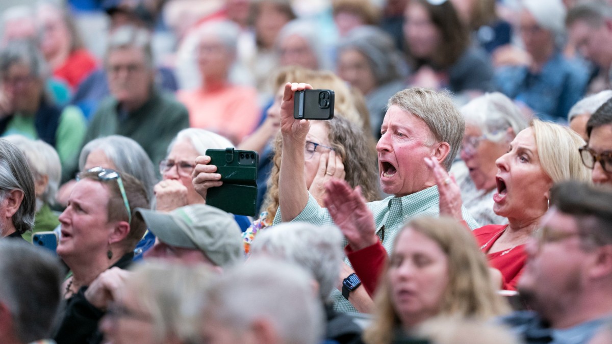 Protestors react to Rep. Chuck Edwards town hall in Asheville
