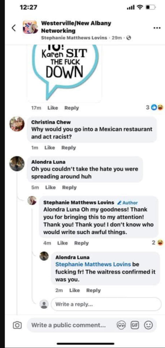 Screenshots of Stephanie Lovins Facebook posts