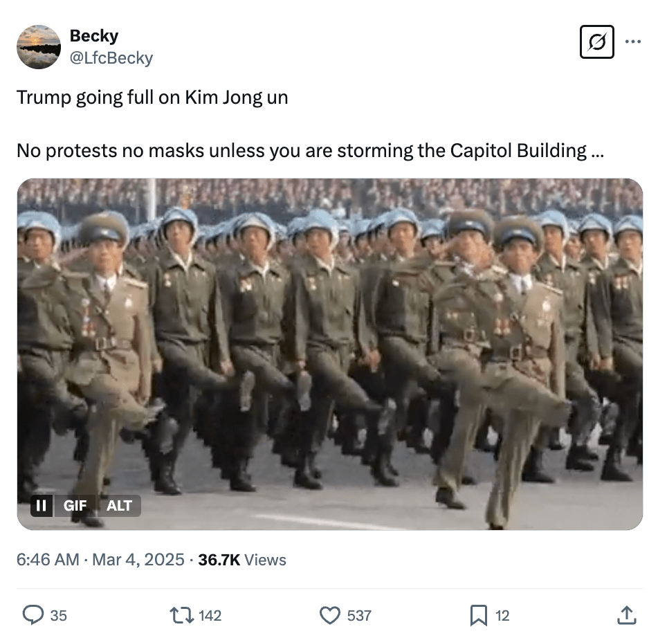 X post about college campus protests