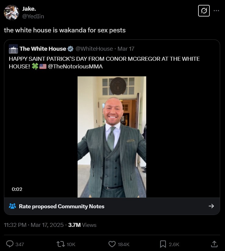 White House likened to 'Wakanda' for sexual offenders on X