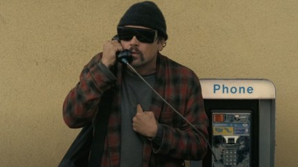 leonardo dicaprio on a phone