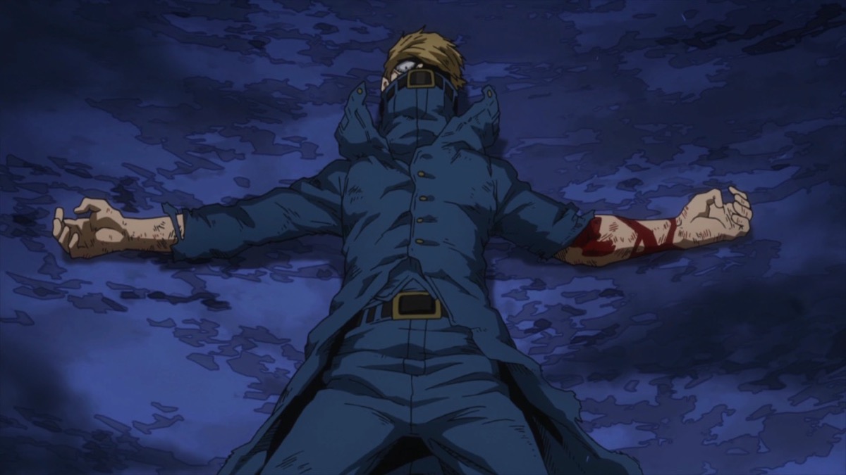 Best Jeanist lays on his back defeated