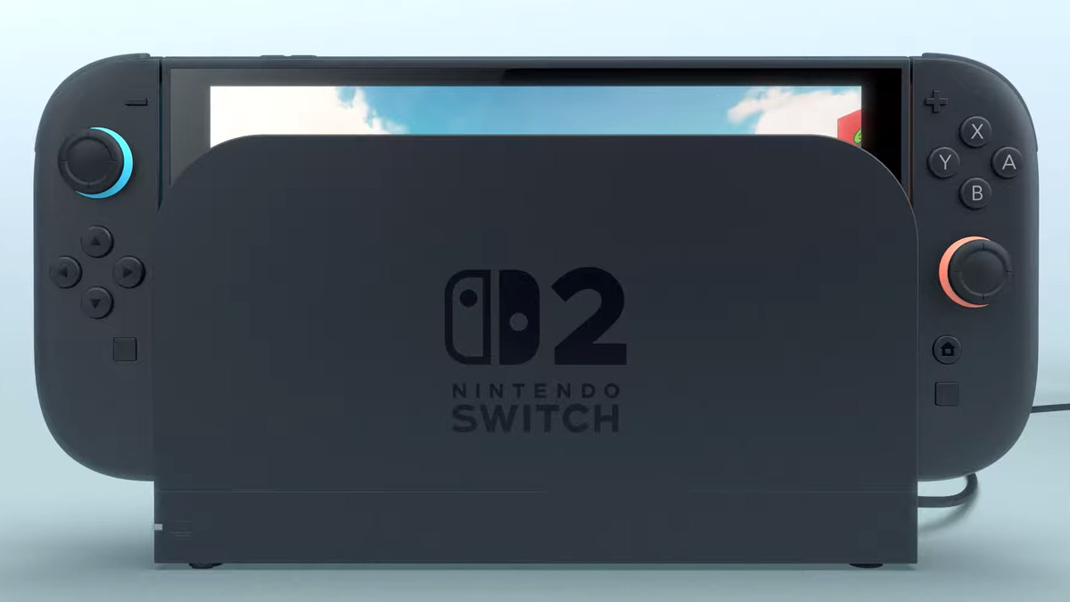 An image of the Nintendo Switch 2 in its dock