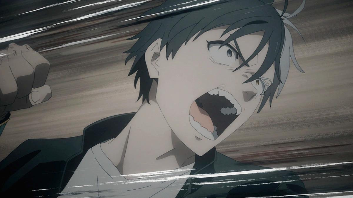 Sakura about to throw a punch in the Wind Breaker anime