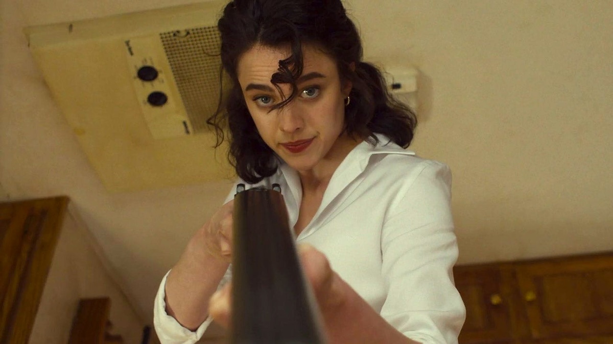 margaret qualley with a gun
