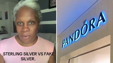 Woman shares difference in types of Silver(l) Pandora Store Entrance(r)