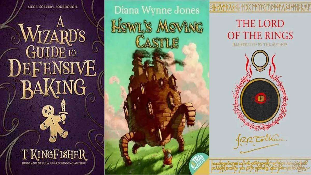 Cover art for three fantasy books with happy endings
