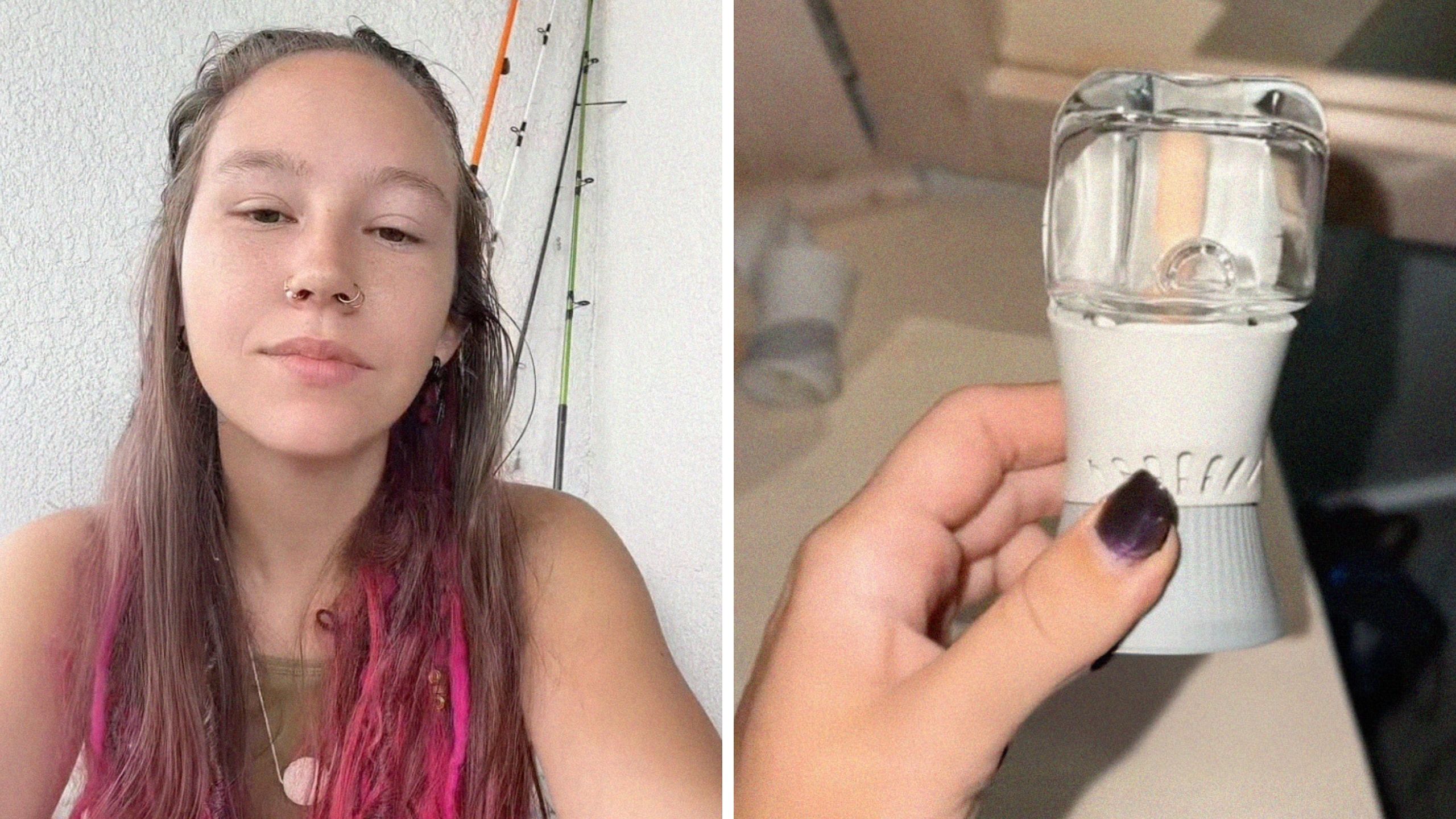 woman shares that she finds hidden air fresheners (l) plug-in air freshener (r)