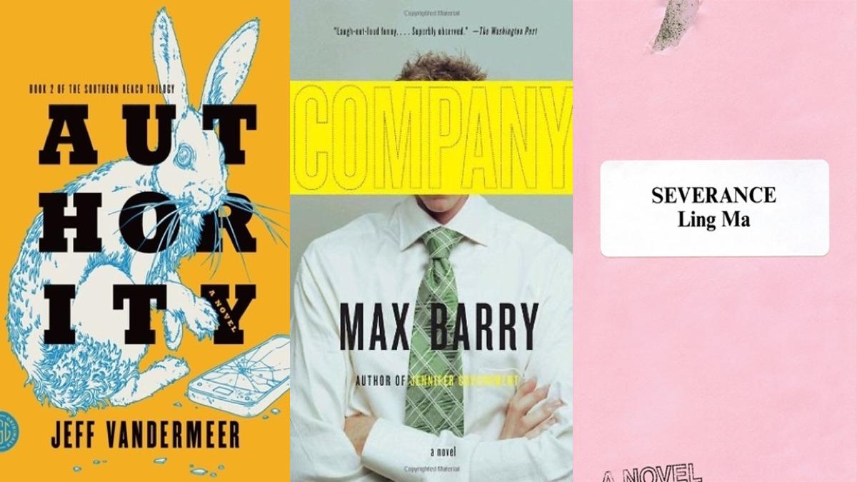 Cover art for three books like "Severance"