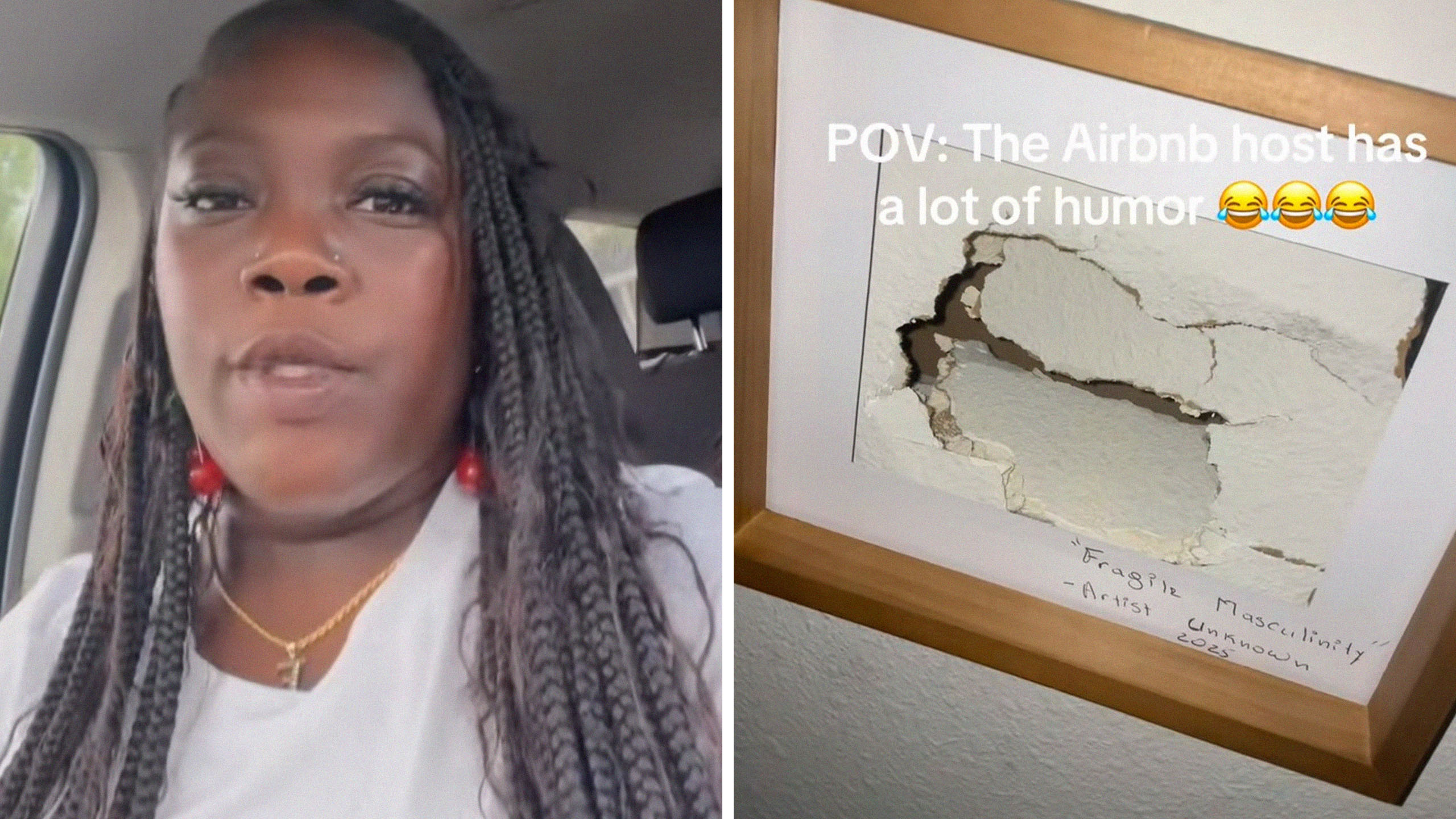 ‘The Airbnb host has a lot of humor’: Someone with ‘fragile masculinity’ punches wall in rental. The host decides to frame the damage ‘The Airbnb host has a lot of humor’: Someone with ‘fragile masculinity’ punches wall in rental. The host decides to frame the damage