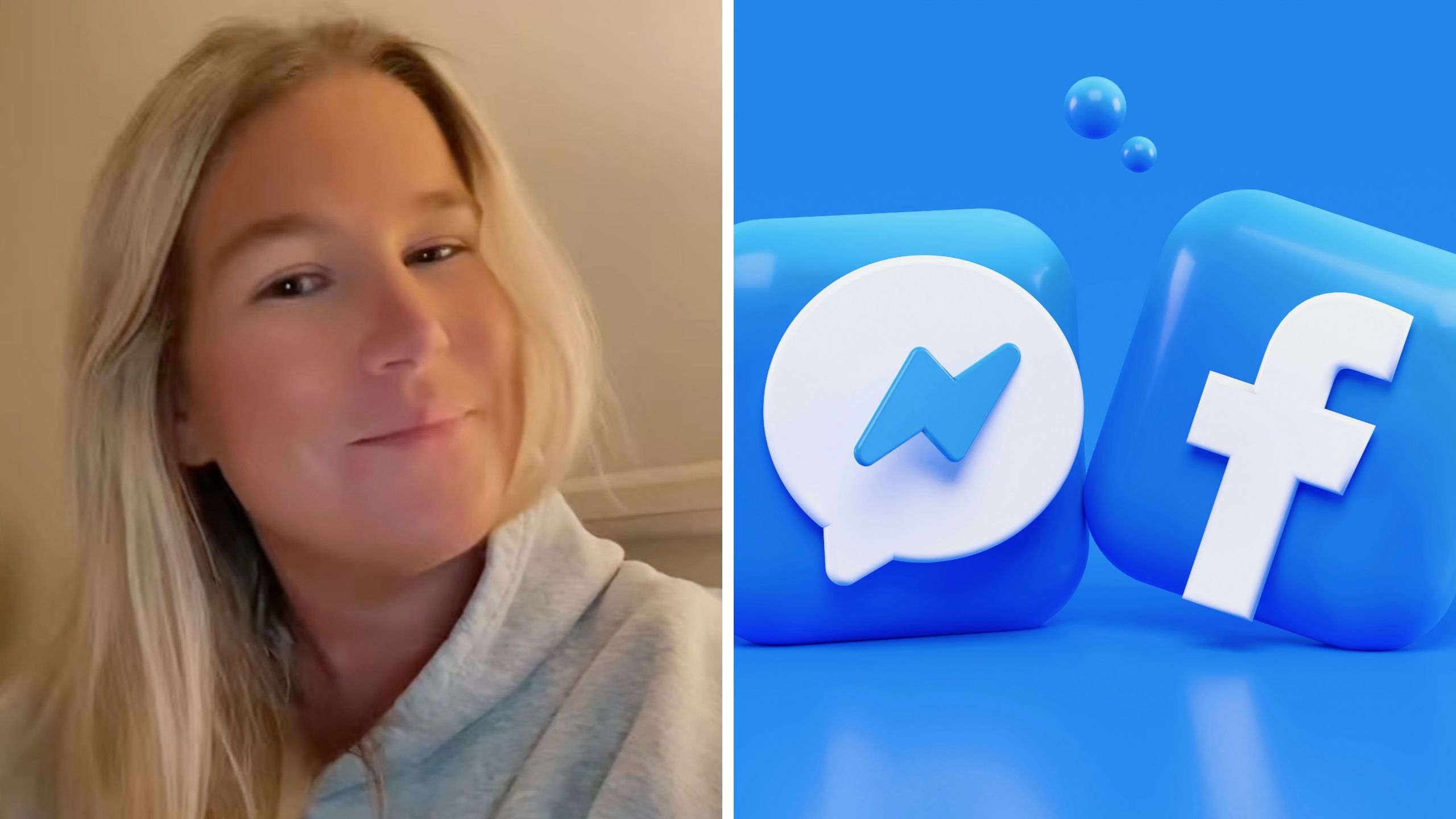 woman shares her dating experience (l) facebook app (r)