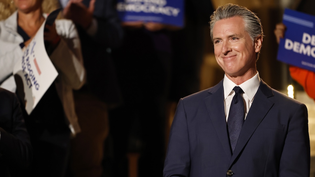 gavin newsom smirking