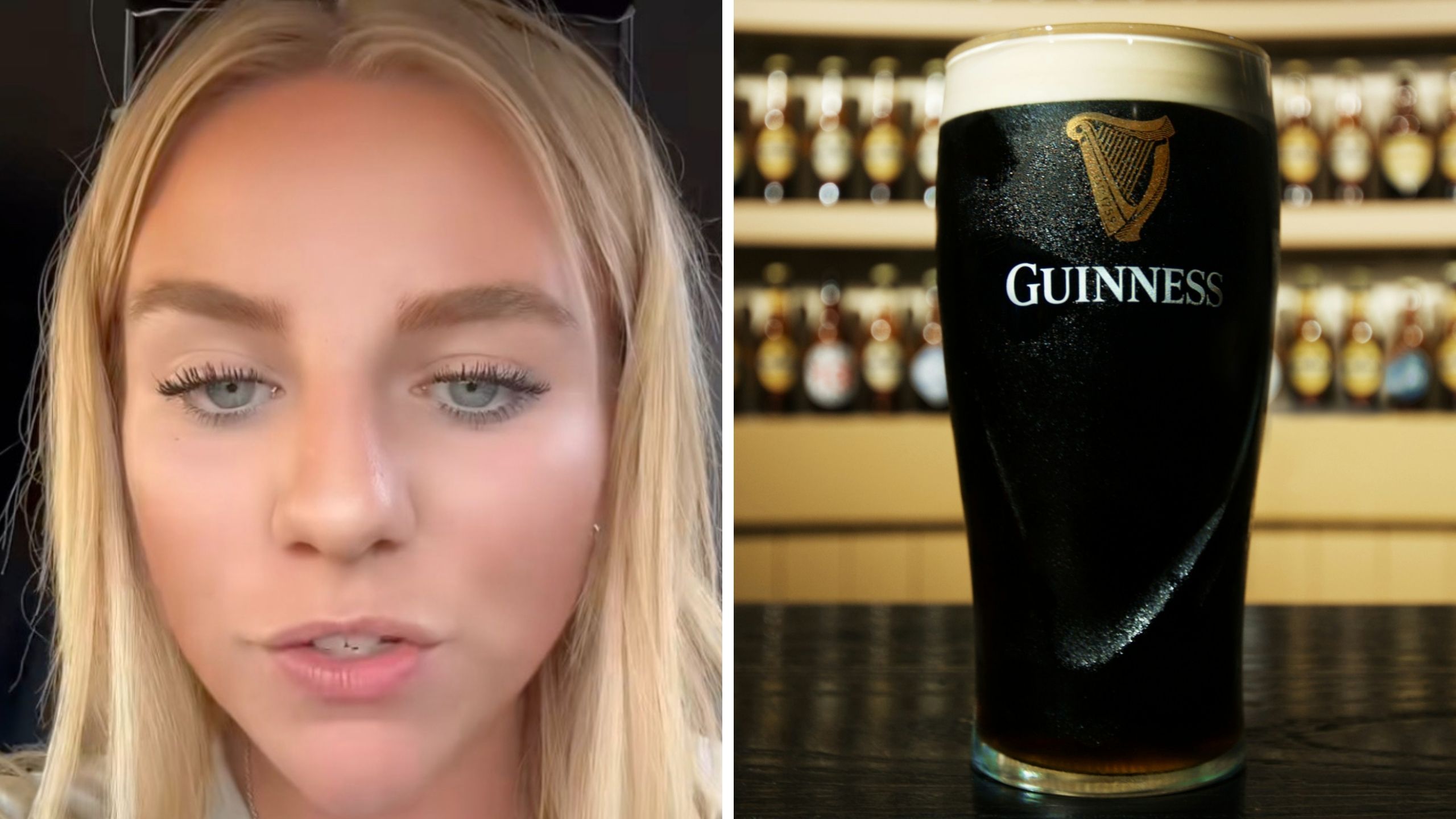 woman shares her date experience (l) Guinness (r)