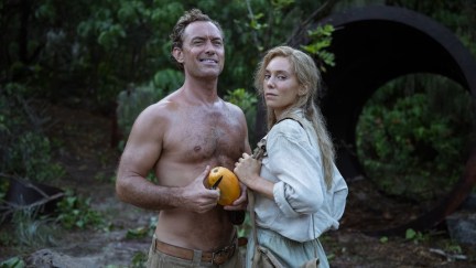 jude law shirtless standing with vanessa kirby