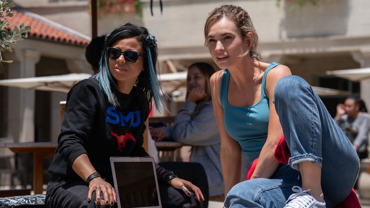 Myha’la and lily james sitting