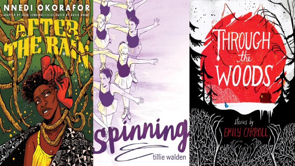 Cover art for three standalone graphic novels